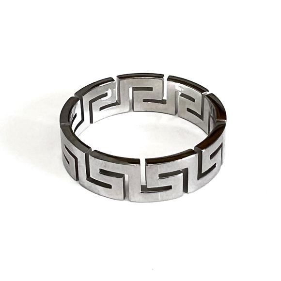 Statement Gold and Silver Geometric Pattern Rings - Picture 16 of 16